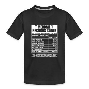 Medical Programmer Medical Coder - Kids' Premium Organic T-Shirt - black - Front