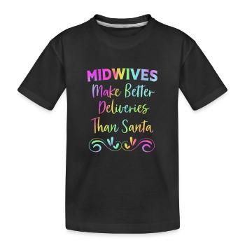 Midwife - Kids' Premium Organic T-Shirt - black - Front