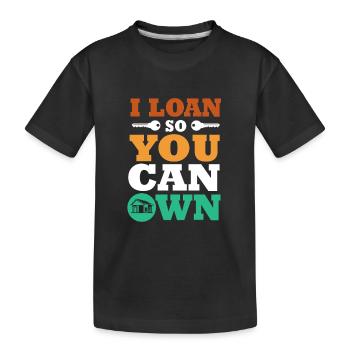 Hypothek Eigentumswohnung Schulden - Kinder Premium Bio T-Shirt - Schwarz - Vorne
