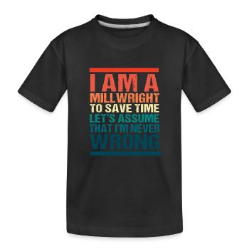 CNC Schlosser Maschinenbau Mechaniker - Kinder Premium Bio T-Shirt - Schwarz - Vorne
