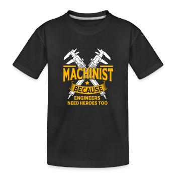 CNC Fitter Mechanical Mechanic - Kids' Premium Organic T-Shirt - black - Front