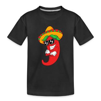 Chilli Chipotle Chilischote Jalapeno Scharf Chili - Kinder Premium Bio T-Shirt - Schwarz - Vorne