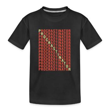 Faulenzer Prokrastination Faul Faulheit - Kinder Premium Bio T-Shirt - Schwarz - Vorne