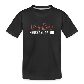 Faulheit Prokrastination Faulenzer Faul - Kinder Premium Bio T-Shirt - Schwarz - Vorne