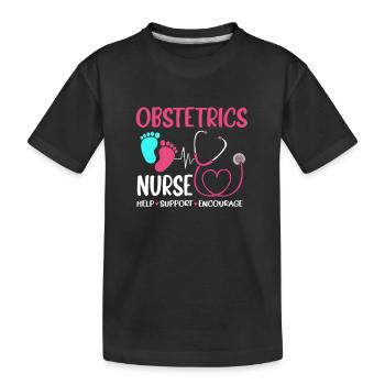 Obgyny Obstetrics Midwife - Kids' Premium Organic T-Shirt - black - Front