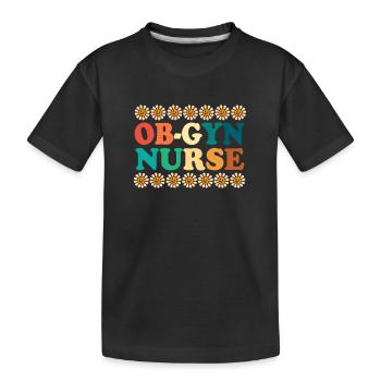 Obgyny Obstetrics Midwife - Kids' Premium Organic T-Shirt - black - Front