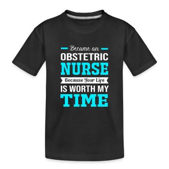 Nurse Pregnancy Hospital - Kids' Premium Organic T-Shirt - black - Front
