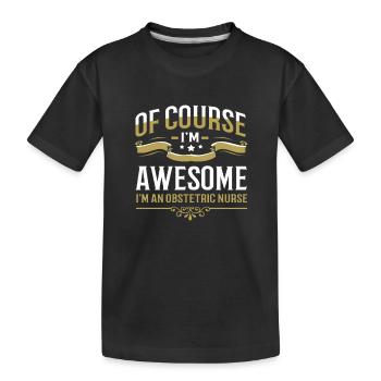 Schwangerschaft Krankenhaus Krankenschwester - Kinder Premium Bio T-Shirt - Schwarz - Vorne