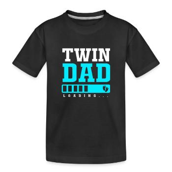 Zwilling Papa Zwillinge Vater - Kinder Premium Bio T-Shirt - Schwarz - Vorne