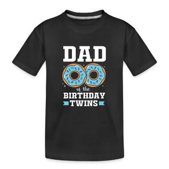 Zwillinge Vater Zwilling Papa - Kinder Premium Bio T-Shirt - Schwarz - Vorne
