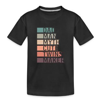 Zwilling Papa Zwillinge Vater - Kinder Premium Bio T-Shirt - Schwarz - Vorne