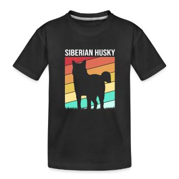 Husky - Kinder Premium Bio T-Shirt - Schwarz - Vorne