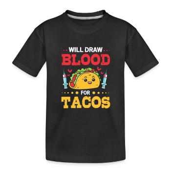 Pflege Pfleger Pflegerin Blutentnahme Phlebotomist - Kinder Premium Bio T-Shirt - Schwarz - Vorne