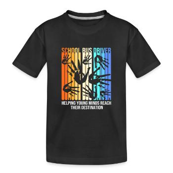 School bus, school bus driver, bus driver - Kids' Premium Organic T-Shirt - black - Front