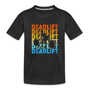 Gym Deadlift Fitness Workout Hantel Bodybuilder - Kinder Premium Bio T-Shirt - Schwarz - Vorne