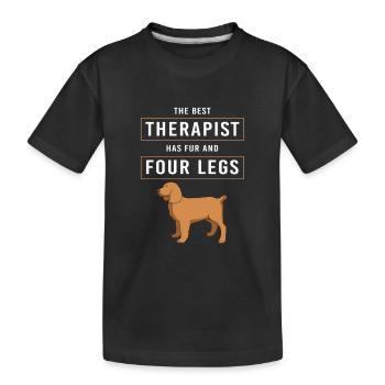 Therapiehund Therapeut Therapie Hund Hundetraining - Kinder Premium Bio T-Shirt - Schwarz - Vorne