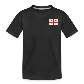 Flag of Georgia - Kids' Premium Organic T-Shirt - black - Front