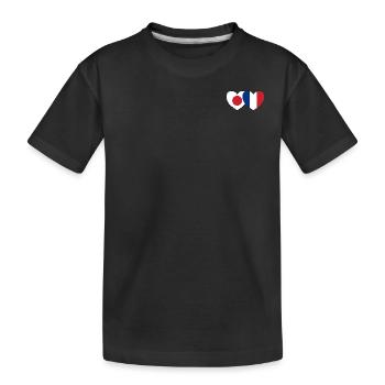 Japon France Flag Coeur - T-shirt bio Premium Enfant - noir - Devant