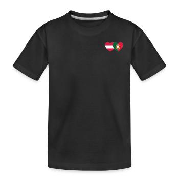 Autriche Portugal Flag Coeur - T-shirt bio Premium Enfant - noir - Devant