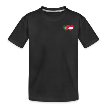 Portugal Autriche Flag Coeur - T-shirt bio Premium Enfant - noir - Devant