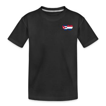 Kuba Holland Flagge Herz - Kinder Premium Bio T-Shirt - Schwarz - Vorne