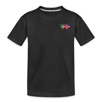 Portugal Islande Flag Coeur - T-shirt bio Premium Enfant - noir - Devant