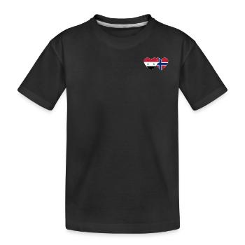 Syrie Norvège Flag Heart - T-shirt bio Premium Enfant - noir - Devant