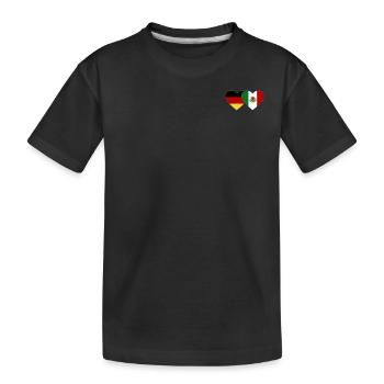Germany Mexico Flag Heart - Kids' Premium Organic T-Shirt - black - Front