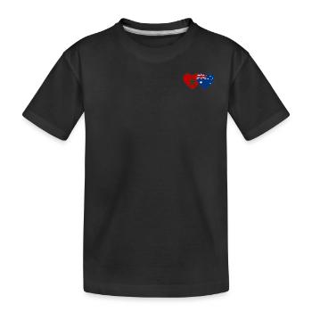 Marokko Australien Flagge Herz - Kinder Premium Bio T-Shirt - Schwarz - Vorne