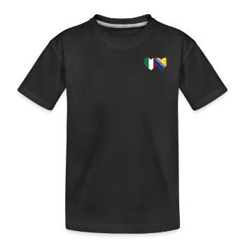 Italien Bosnien Flagge Herz - Kinder Premium Bio T-Shirt - Schwarz - Vorne