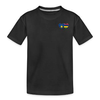 Bosnia Mauritius Flag Heart - Kids' Premium Organic T-Shirt - black - Front
