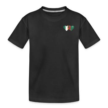 Irland Turkmenistan Flagge Herz - Kinder Premium Bio T-Shirt - Schwarz - Vorne