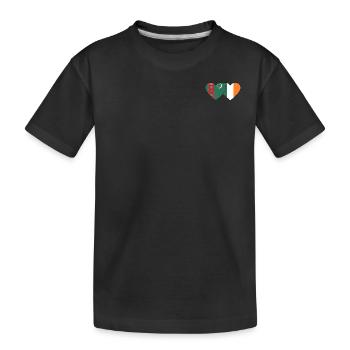Turkmenistan Irland Flagge Herz - Kinder Premium Bio T-Shirt - Schwarz - Vorne