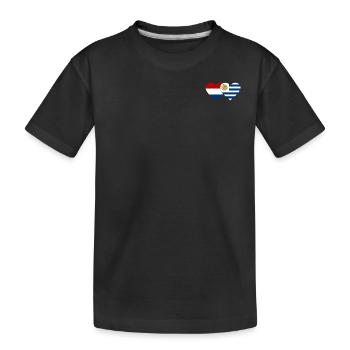 Drapeau du cœur de l’Uruguay néerlandais - T-shirt bio Premium Enfant - noir - Devant