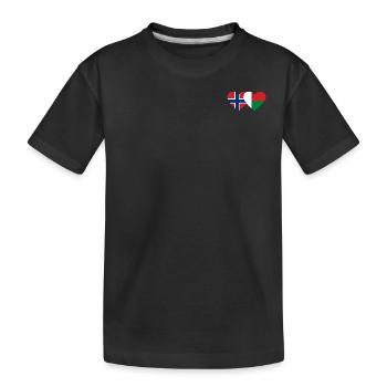 Norvège Madagascar Drapeau du Cœur - T-shirt bio Premium Enfant - noir - Devant