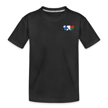 Finnland Madagaskar Herz Flagge - Kinder Premium Bio T-Shirt - Schwarz - Vorne