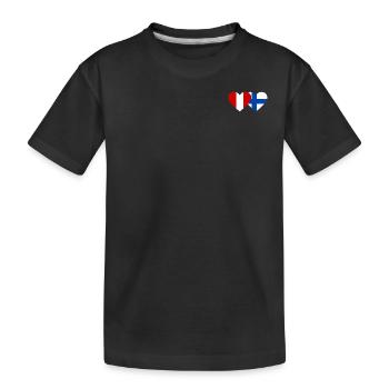 Pérou Finlande Drapeau du cœur - T-shirt bio Premium Enfant - noir - Devant