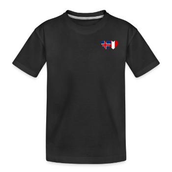 Islande Pérou Drapeau du Cœur - T-shirt bio Premium Enfant - noir - Devant