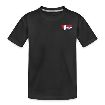 Pérou Croatie Drapeau du Cœur - T-shirt bio Premium Enfant - noir - Devant