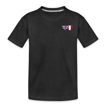 Angleterre Pérou Drapeau du Cœur - T-shirt bio Premium Enfant - noir - Devant