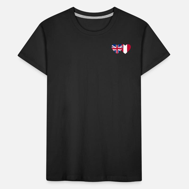 Angleterre Pérou Drapeau du Cœur T-shirt bio Premium Enfant