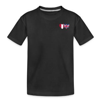 Pérou Angleterre Drapeau du cœur - T-shirt bio Premium Enfant - noir - Devant