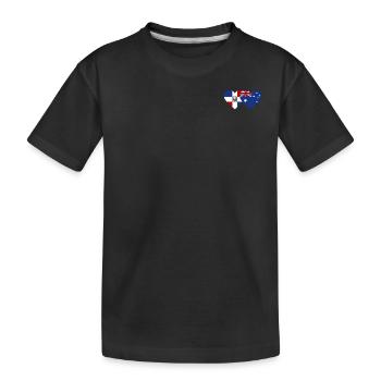 Dominikanische Republik Australien Flagge Herz - Kinder Premium Bio T-Shirt - Schwarz - Vorne