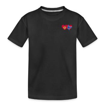 Montenegro Norwegen Flagge - Kinder Premium Bio T-Shirt - Schwarz - Vorne
