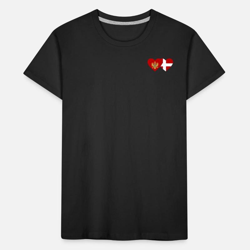 Monténégro Danemark drapeau T-shirt bio Premium Enfant