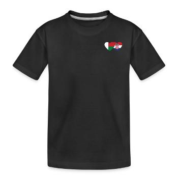 Madagascar Croatie Flag Coeur - T-shirt bio Premium Enfant - noir - Devant