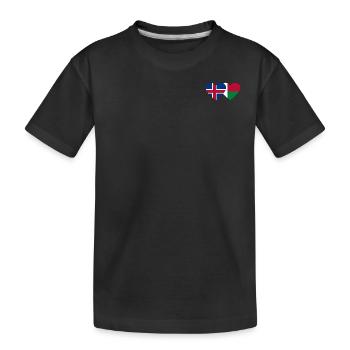 Islande Madagascar Flag Coeur - T-shirt bio Premium Enfant - noir - Devant
