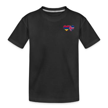 Arménie Islande Flag Coeur - T-shirt bio Premium Enfant - noir - Devant