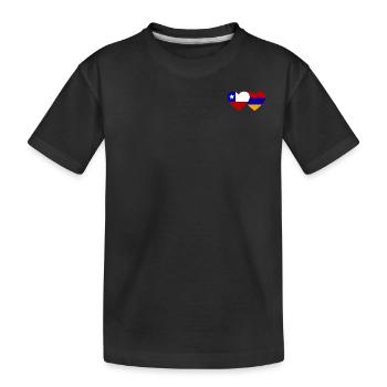 Chile Armenien Flagge Herz - Kinder Premium Bio T-Shirt - Schwarz - Vorne