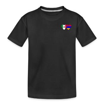 Mexico Armenien Flagge Herz - Kinder Premium Bio T-Shirt - Schwarz - Vorne